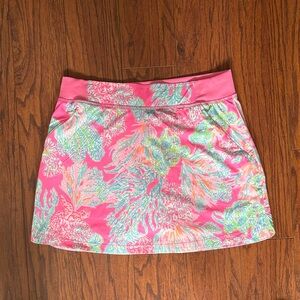 Lilly Pulitzer Pink and Green Floral Mini Skirt
